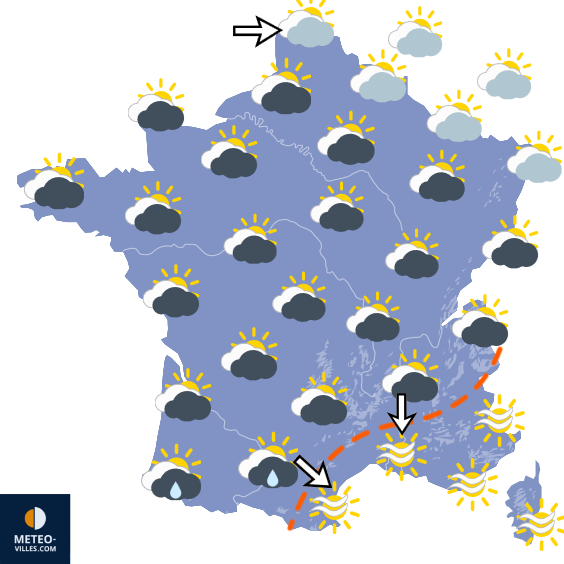 Carte de prévisions du temps du Dimanche 11 octobre 2026