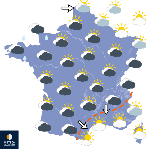 Carte de prévisions du temps du Jeudi 8 octobre 2026