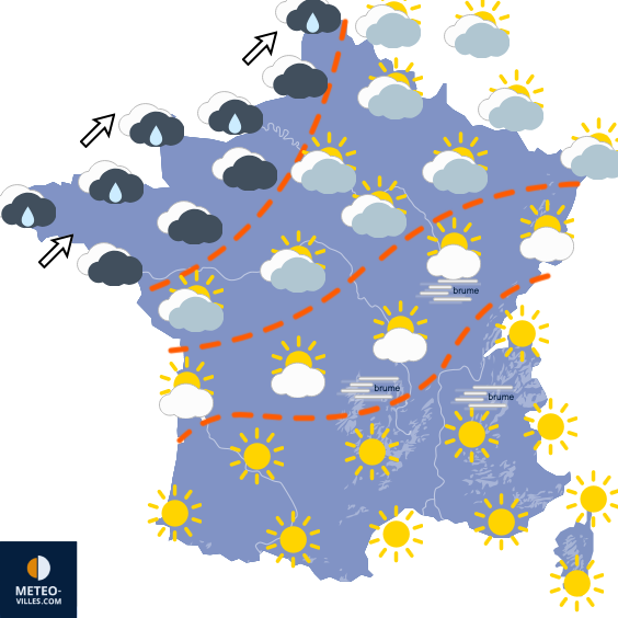 Carte de prévisions du temps du Mardi 6 octobre 2026