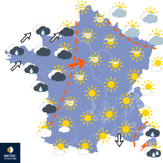 Carte de prévisions du temps du Jeudi 8 octobre 2026