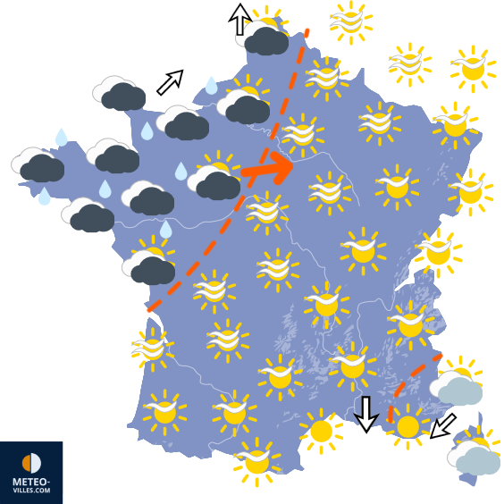 Carte de prévisions du temps du Samedi 10 octobre 2026