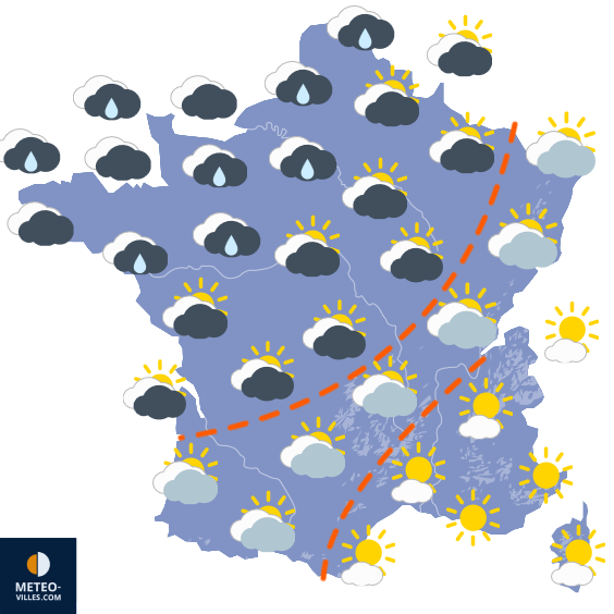 Carte de prévisions du temps du Samedi 10 octobre 2026