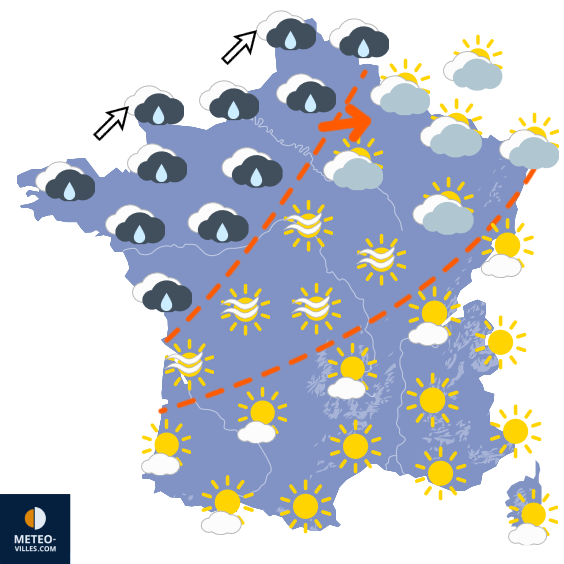 Carte de prévisions du temps du Samedi 10 octobre 2026