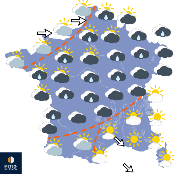Carte de prévisions du temps du Mardi 13 octobre 2026