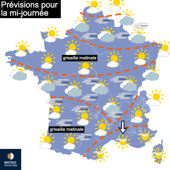 Carte de prévisions du temps du Mercredi 14 octobre 2026
