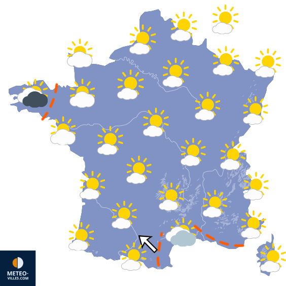 Carte de prévisions du temps du Samedi 10 octobre 2026