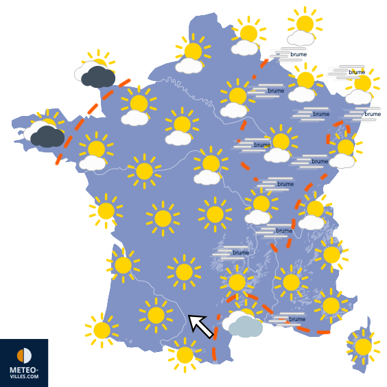Carte de prévisions du temps du Dimanche 11 octobre 2026
