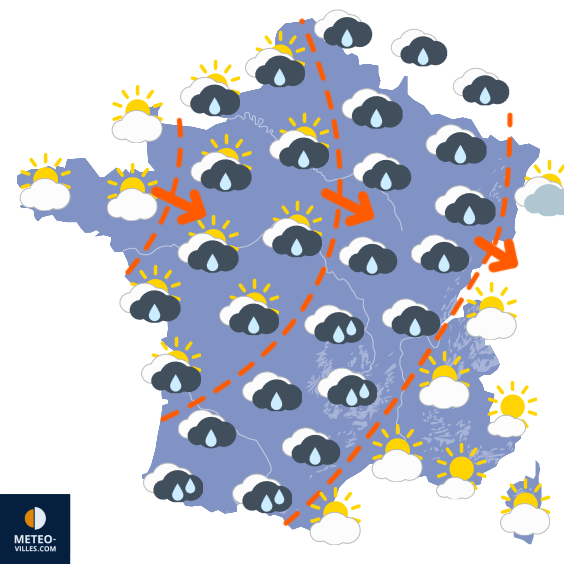 Carte de prévisions du temps du Samedi 10 octobre 2026