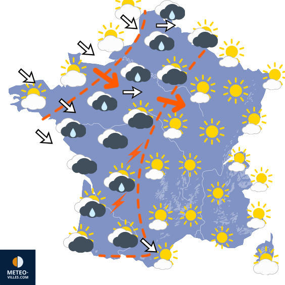 Carte de prévisions du temps du Mardi 13 octobre 2026