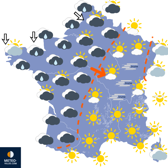 Carte de prévisions du temps du Jeudi 15 octobre 2026