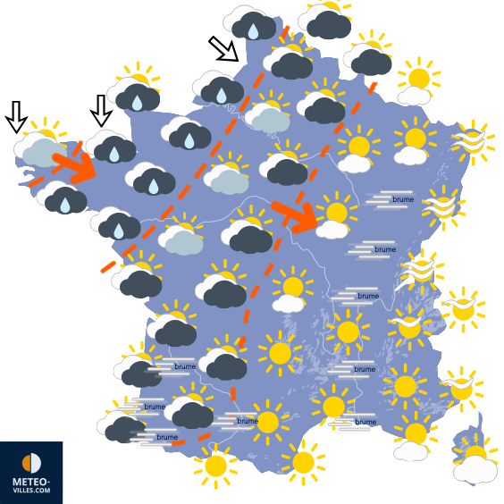 Carte de prévisions du temps du Vendredi 16 octobre 2026
