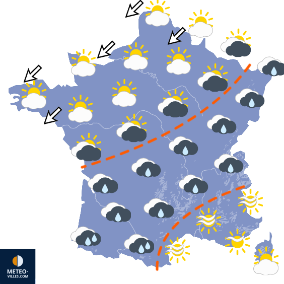 Carte de prévisions du temps du Samedi 10 octobre 2026