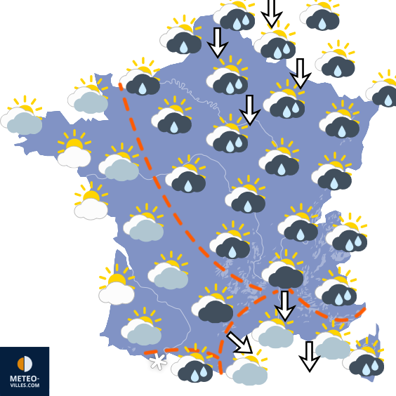 Carte de prévisions du temps du Samedi 10 octobre 2026