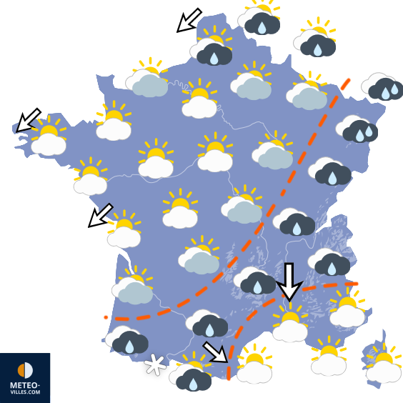 Carte de prévisions du temps du Jeudi 15 octobre 2026