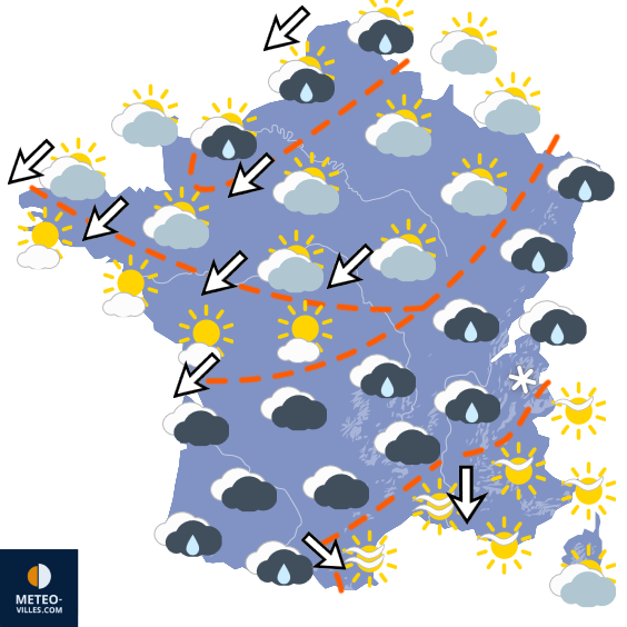 Carte de prévisions du temps du Vendredi 16 octobre 2026