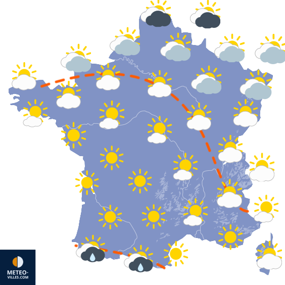 Carte de prévisions du temps du Samedi 10 octobre 2026
