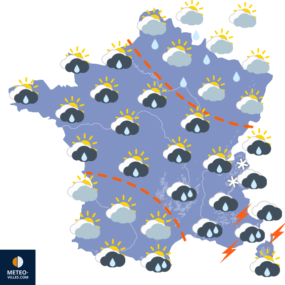Carte de prévisions du temps du Samedi 10 octobre 2026