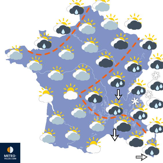 Carte de prévisions du temps du Mardi 13 octobre 2026