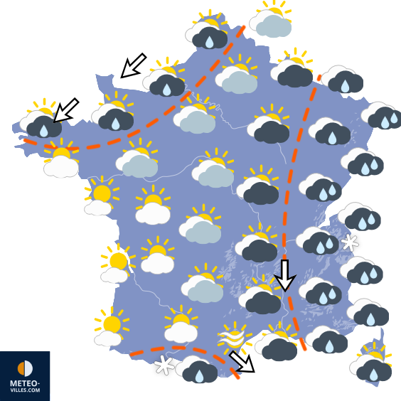 Carte de prévisions du temps du Vendredi 16 octobre 2026