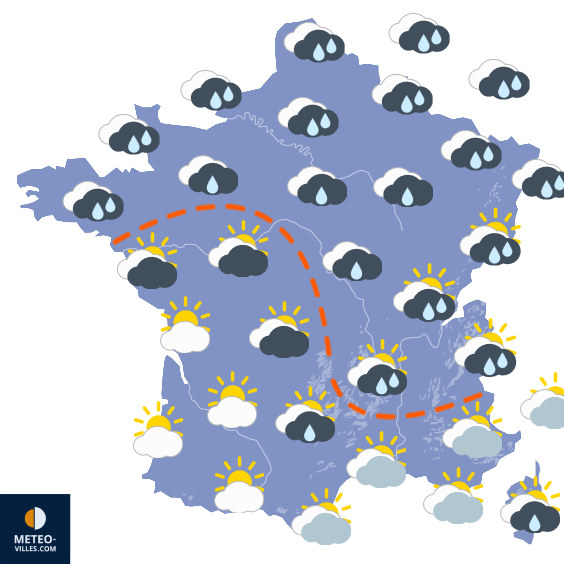 Carte de prévisions du temps du Mardi 13 octobre 2026