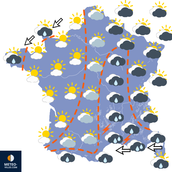Carte de prévisions du temps du Vendredi 16 octobre 2026