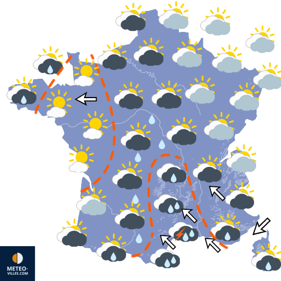 Carte de prévisions du temps du Dimanche 18 octobre 2026