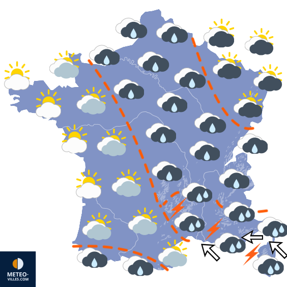Carte de prévisions du temps du Vendredi 16 octobre 2026