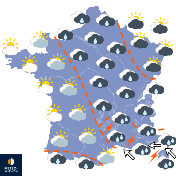 Carte de prévisions du temps du Samedi 17 octobre 2026