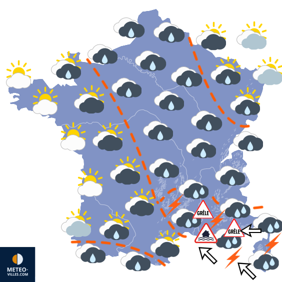 Carte de prévisions du temps du Mardi 20 octobre 2026