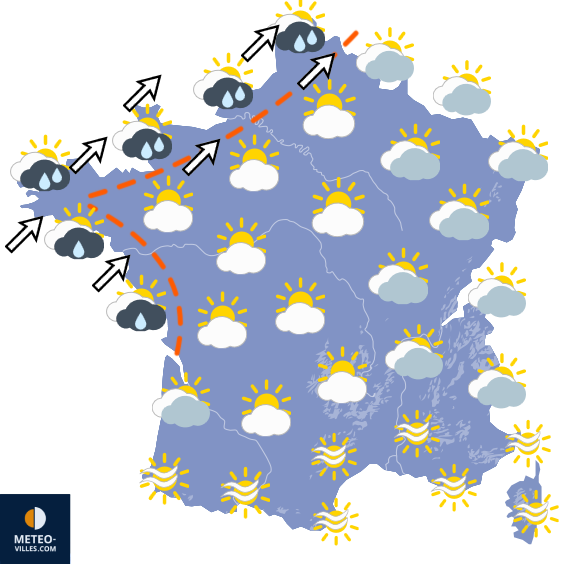 Carte de prévisions du temps du Vendredi 16 octobre 2026