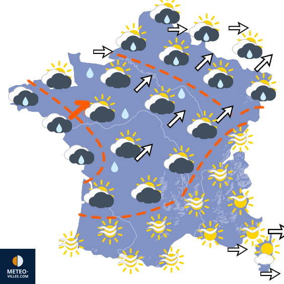 Carte de prévisions du temps du Lundi 19 octobre 2026