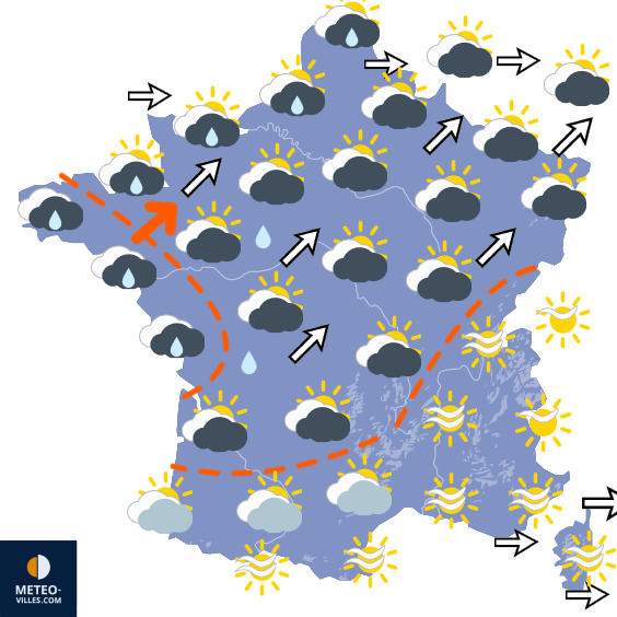 Carte de prévisions du temps du Mercredi 21 octobre 2026