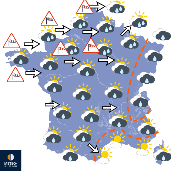 Carte de prévisions du temps du Dimanche 18 octobre 2026