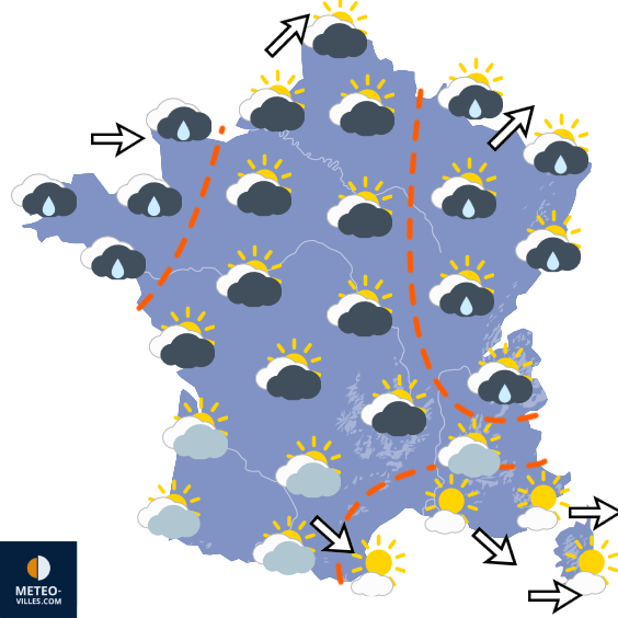 Carte de prévisions du temps du Dimanche 18 octobre 2026