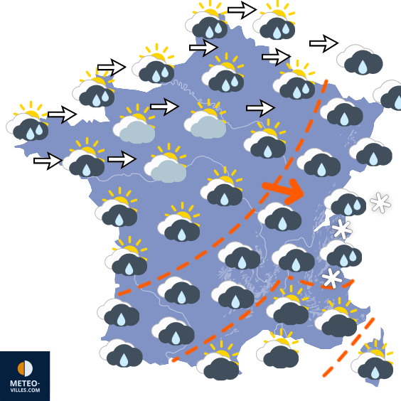 Carte de prévisions du temps du Dimanche 25 octobre 2026