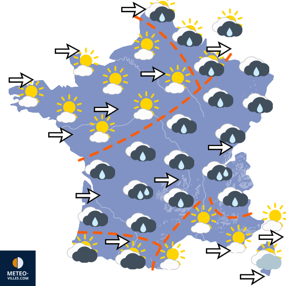 Carte de prévisions du temps du Dimanche 25 octobre 2026