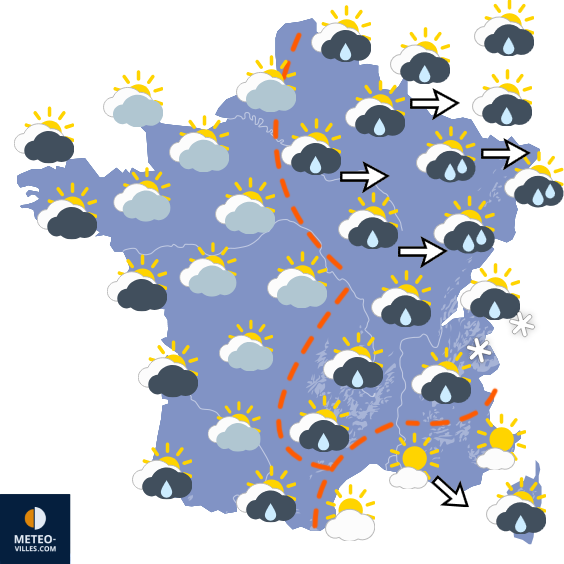 Carte de prévisions du temps du Mardi 20 octobre 2026