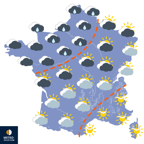 Carte de prévisions du temps du Mercredi 21 octobre 2026