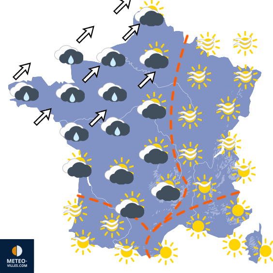 Carte de prévisions du temps du Vendredi 23 octobre 2026