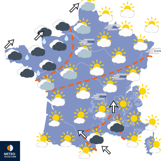 Carte de prévisions du temps du Vendredi 23 octobre 2026