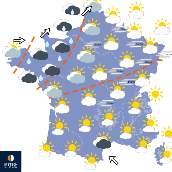 Carte de prévisions du temps du Samedi 24 octobre 2026