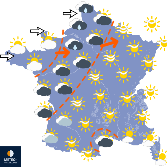 Carte de prévisions du temps du Lundi 26 octobre 2026