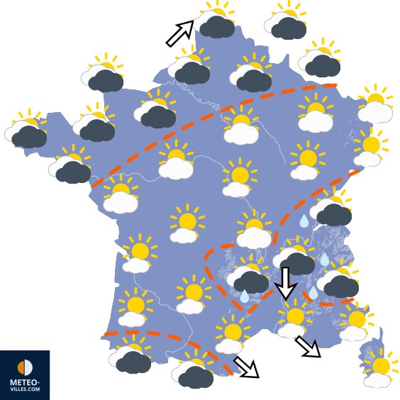 Carte de prévisions du temps du Vendredi 23 octobre 2026