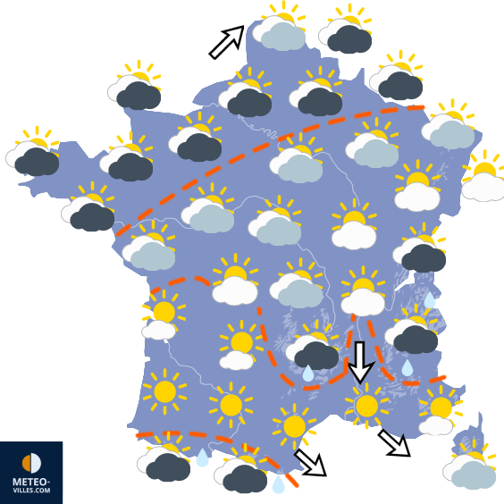 Carte de prévisions du temps du Samedi 24 octobre 2026