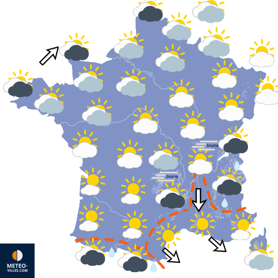Carte de prévisions du temps du Dimanche 25 octobre 2026