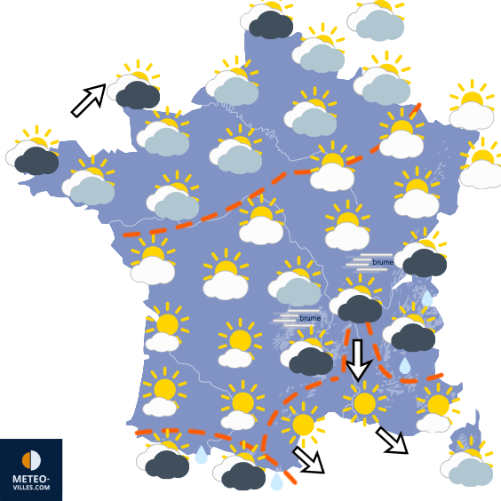 Carte de prévisions du temps du Lundi 26 octobre 2026
