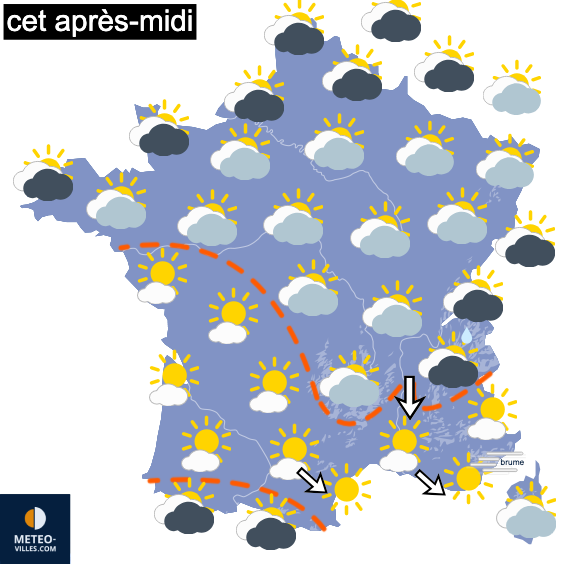 Carte de prévisions du temps du Mercredi 28 octobre 2026