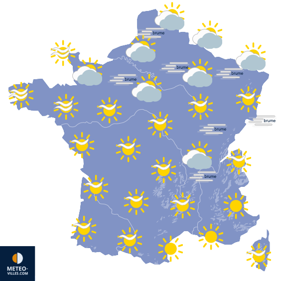 Carte de prévisions du temps du Vendredi 23 octobre 2026