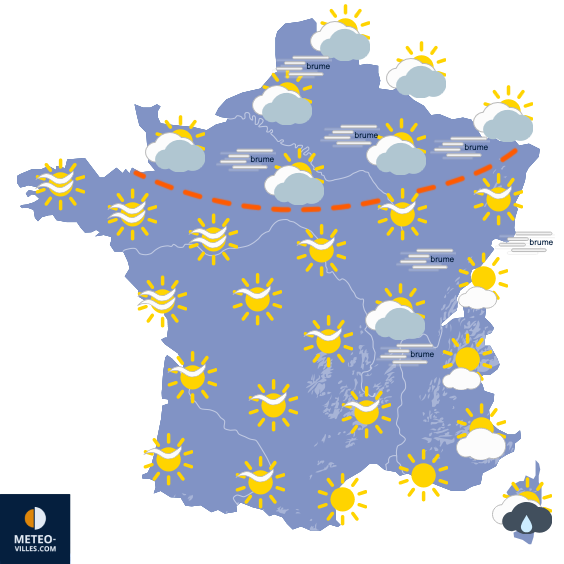 Carte de prévisions du temps du Samedi 24 octobre 2026