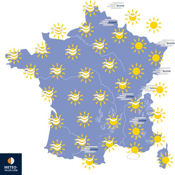 Carte de prévisions du temps du Mardi 27 octobre 2026